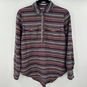 Ariat‎ Real Relaxed Western Wear 1/2 Button Long Sleeve Blouse Sz XS